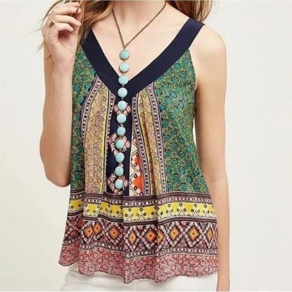 Maeve Sapelo Silk Tank Sz 2 - Picture 9 of 9